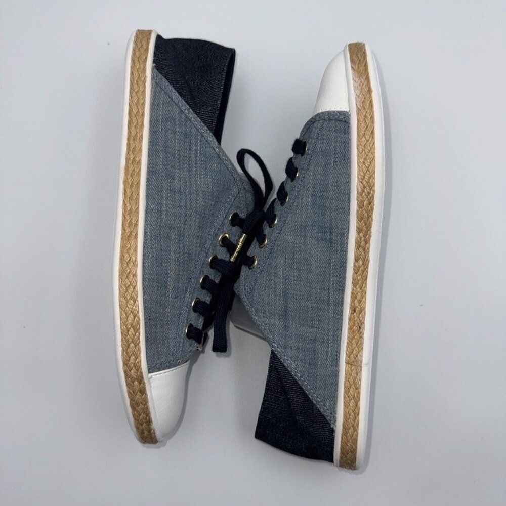 Michael Kors Kristy Slide Washed Denim Lace-Up Sneakers Womens 8.5 Pristine - Picture 7 of 12